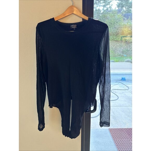 petit pois by viviana g Black Mesh Top Large - Picture 1 of 3